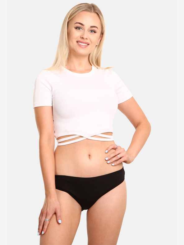 Nedeto Sada pěti dámských kalhotek v černé a růžové barvě Nedeto