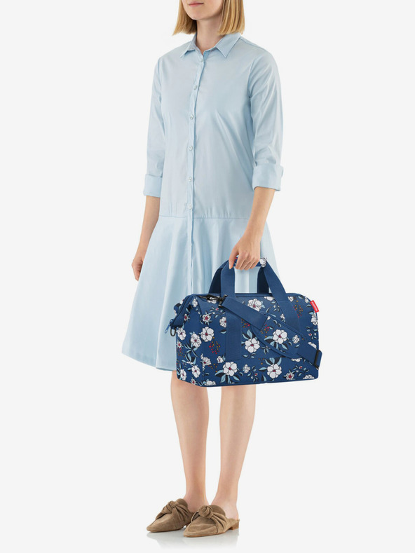 Reisenthel Modrá dámská květovaná cestovní taška Reisenthel Allrounder M Garden