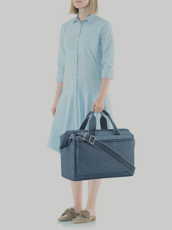 Reisenthel Tmavě modrá cestovní taška Reisenthel Allrounder S Pocket Herringbone Dark Blue