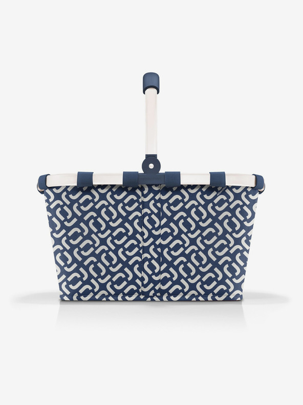 Reisenthel Tmavě modrý vzorovaný nákupní košík Reisenthel Carrybag Frame Signature Navy
