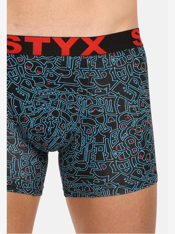 Styx Pánské boxerky Styx long art sportovní guma doodle (U1256/2)