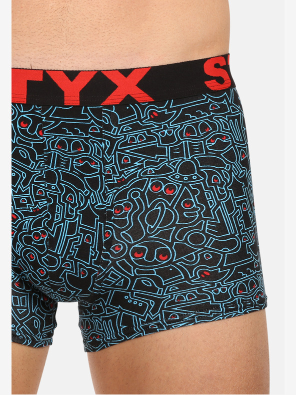 Styx Pánské boxerky Styx art sportovní guma doodle (G1256/2)