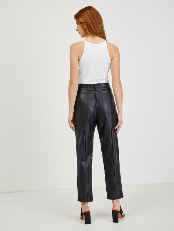 Orsay Černé dámské koženkové kalhoty ORSAY