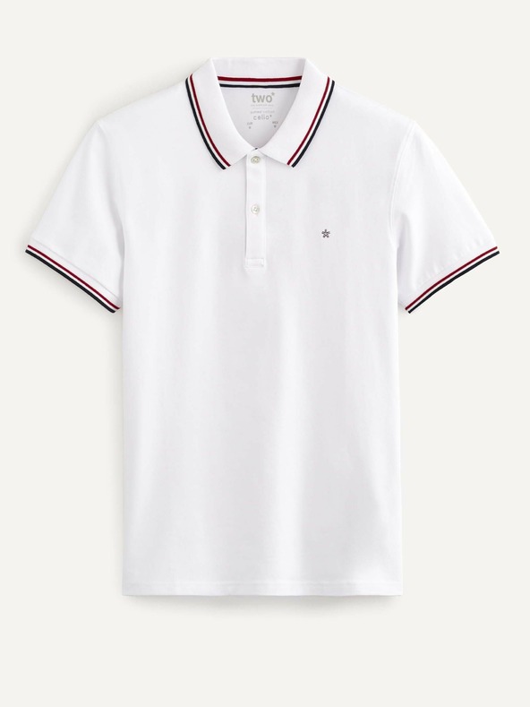 Celio Bílé pánské polo tričko Celio Necetwo