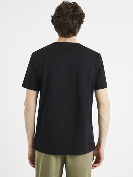 Celio Černé basic triko Celio Tebase