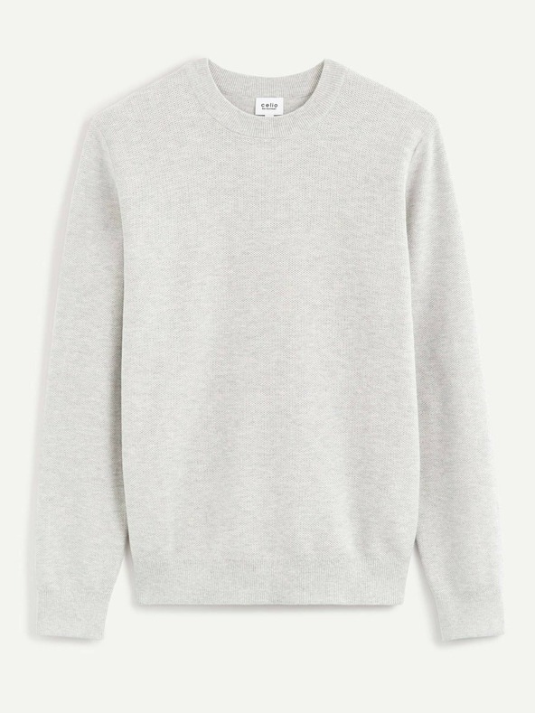 Celio Světle šedý pánský svetr Celio Bepic