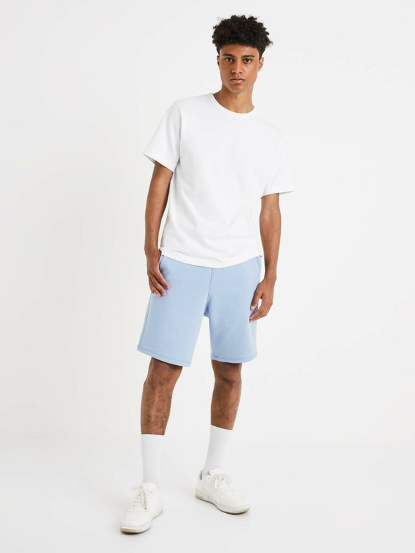 Celio Bílé pánské basic tričko Celio