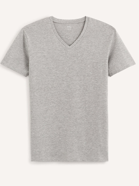 Celio Šedé pánské basic tričko Celio Neuniv