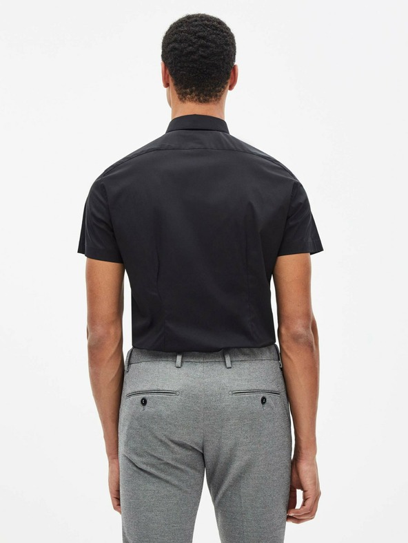 Celio Černá pánská košile s krátkým rukávem Celio Daslim