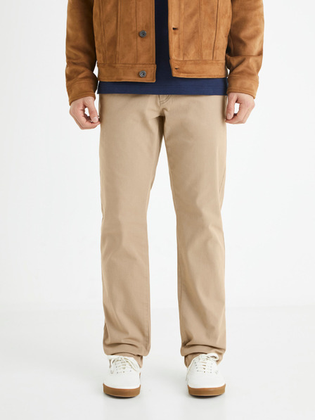 Celio Béžové pánské chino kalhoty Celio