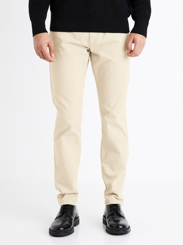 Celio Béžové pánské chino kalhoty Celio Tocharles