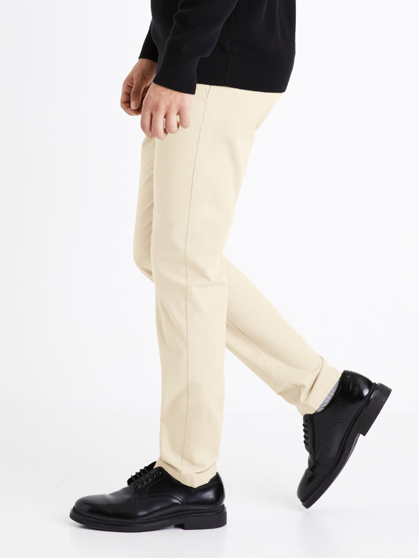 Celio Béžové pánské chino kalhoty Celio Tocharles