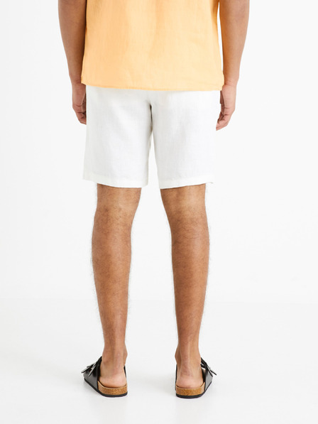 Celio Bílé pánské lněné kraťasy Celio Dolinusbm