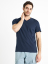 Celio Tmavě modré pánské basic tričko Celio Debasev