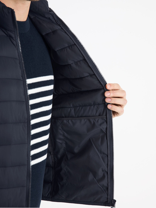 Celio Tmavě modrá pánská prošívaná vesta Celio Fulock