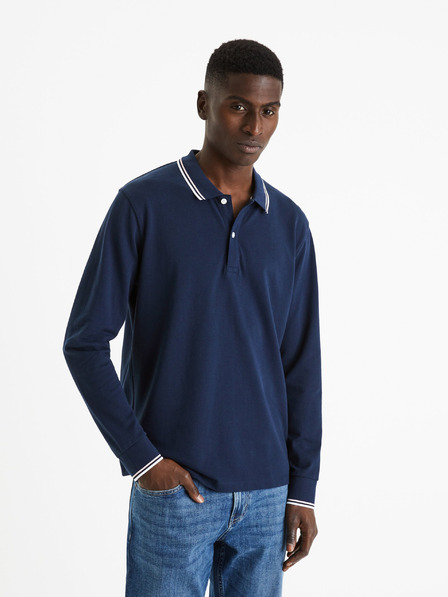 Celio Tmavě modré pánské basic polo tričko Celio Decolml