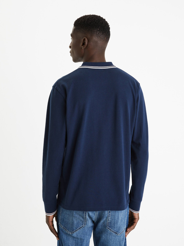 Celio Tmavě modré pánské basic polo tričko Celio Decolml