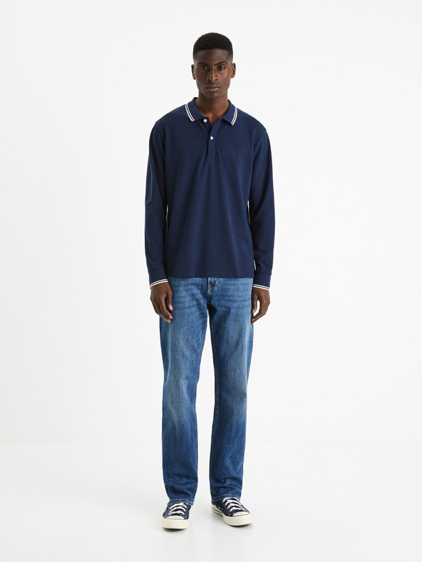 Celio Tmavě modré pánské basic polo tričko Celio Decolml