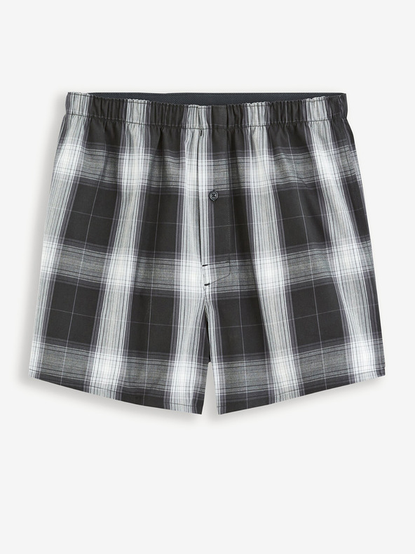 Celio Šedé pánské kostkované krátké pyžamo Celio Gipyshort2