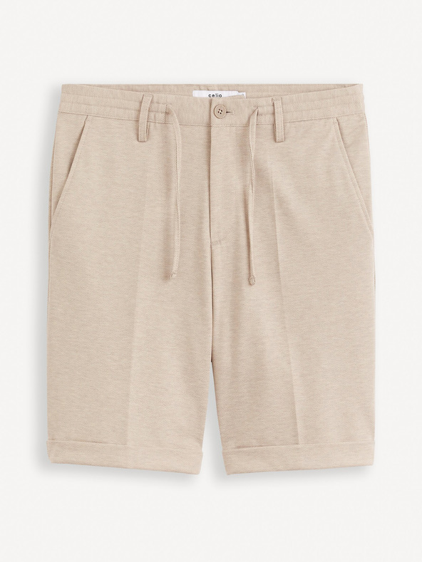 Celio Béžové pánské kraťasy Celio Doevanbm