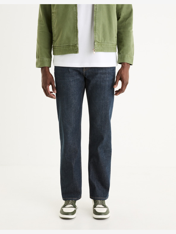 Celio Tmavě modré pánské straight fit džíny Celio C5