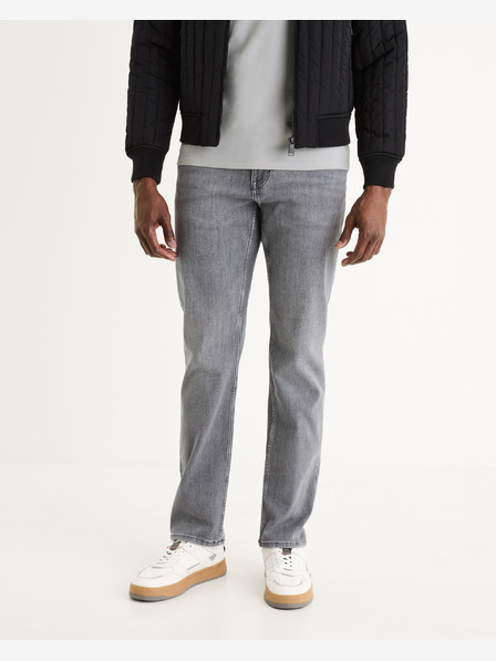 Celio Šedé pánské straight fit džíny Celio C15