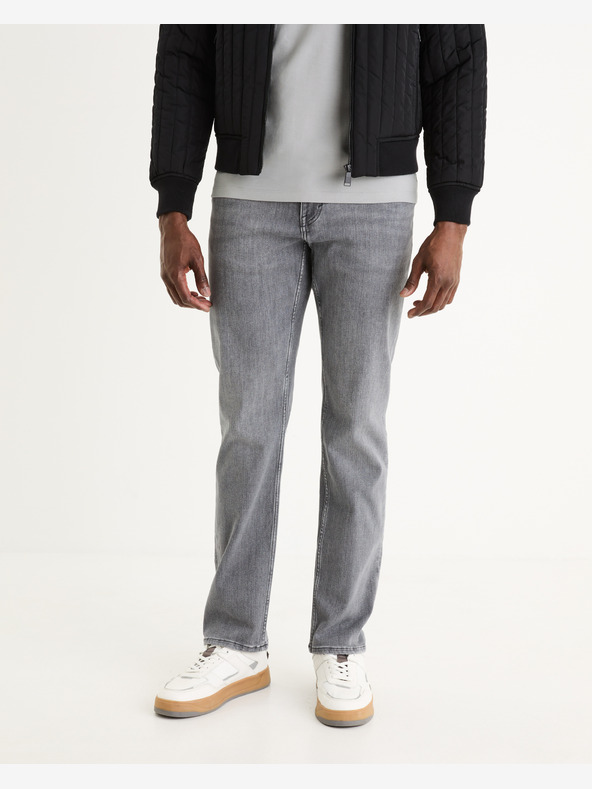 Celio Šedé pánské straight fit džíny Celio C15
