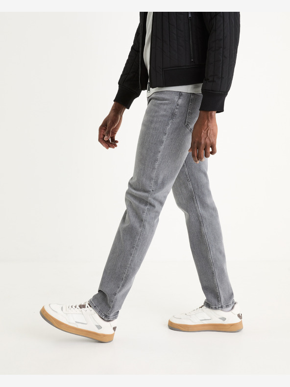 Celio Šedé pánské straight fit džíny Celio C15