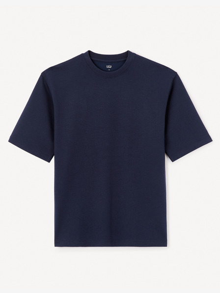 Celio Tmavě modré pánské oversize tričko Celio Gehem