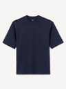 Celio Tmavě modré pánské oversize tričko Celio Gehem