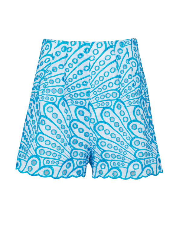 Orsay Modré dámské vzorované kraťasy ORSAY