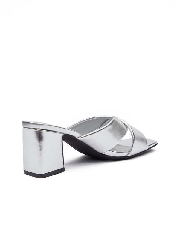 Orsay Stříbrné dámské pantofle na podpatku ORSAY