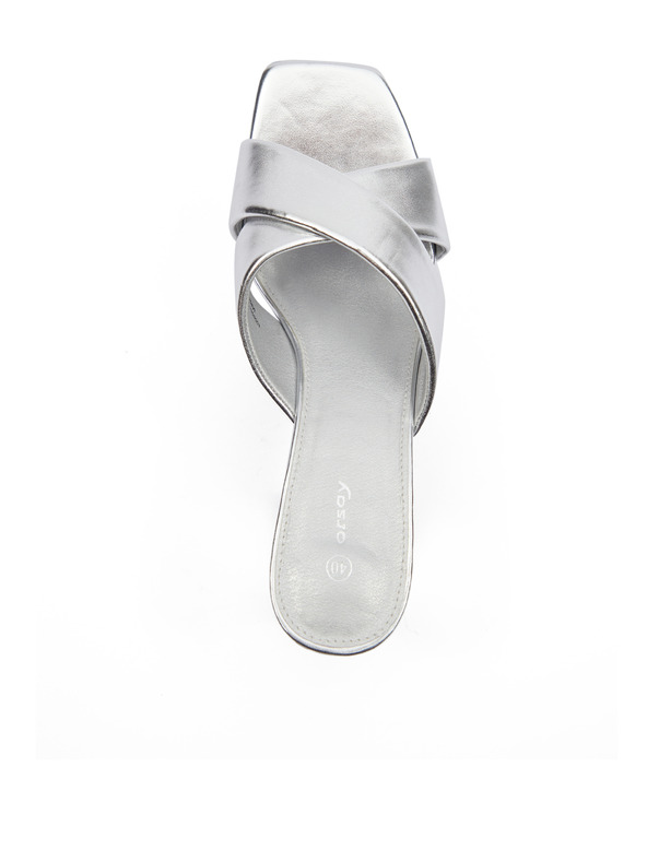 Orsay Stříbrné dámské pantofle na podpatku ORSAY