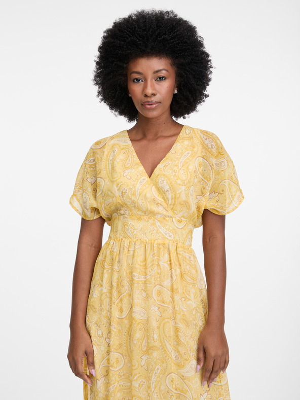 Orsay Žluté dámské maxišaty ORSAY