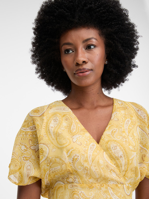 Orsay Žluté dámské maxišaty ORSAY