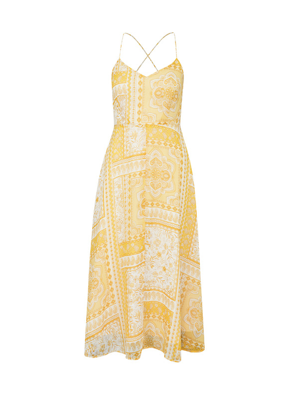 Orsay Žluté dámské midi šaty ORSAY