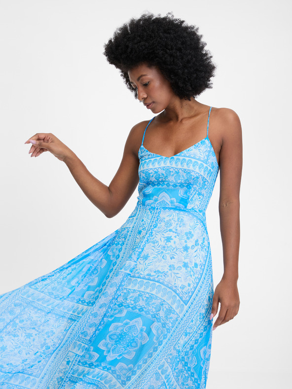 Orsay Modré dámské midi šaty ORSAY