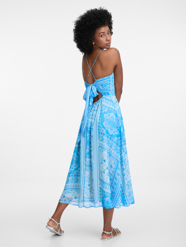 Orsay Modré dámské midi šaty ORSAY