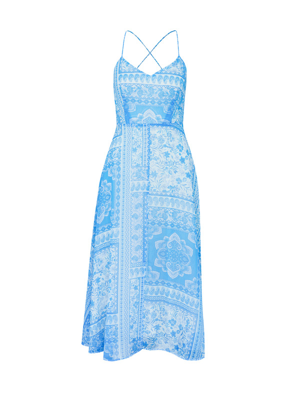 Orsay Modré dámské midi šaty ORSAY