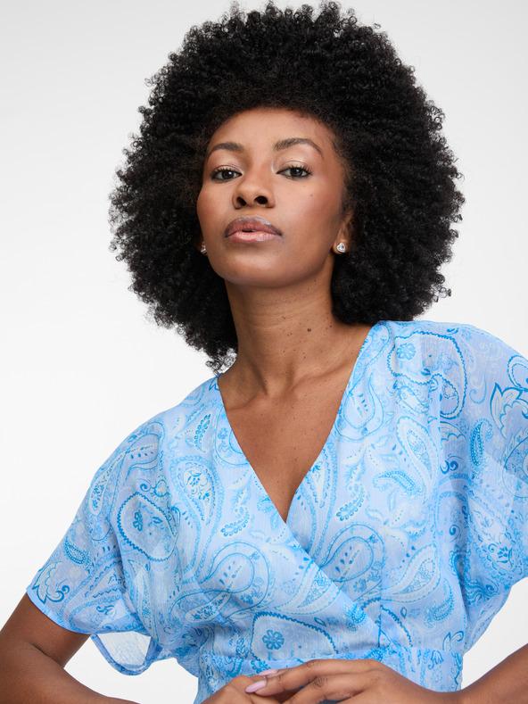 Orsay Světle modré dámské maxišaty ORSAY