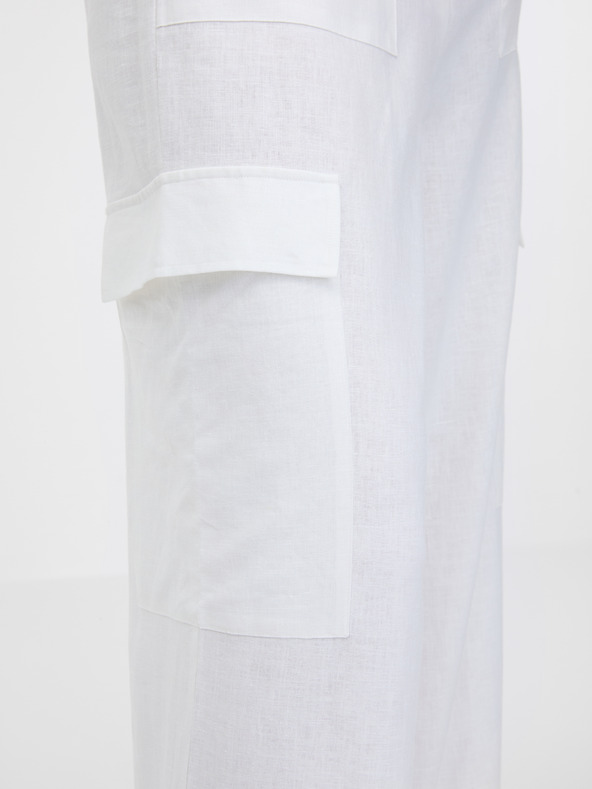 Orsay Bílé dámské široké kalhoty ORSAY