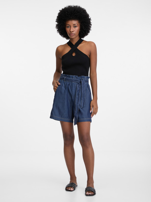 Orsay Tmavě modré dámské džínové kraťasy ORSAY