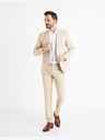 Celio Béžové pánské sako slim Celio Buamaury
