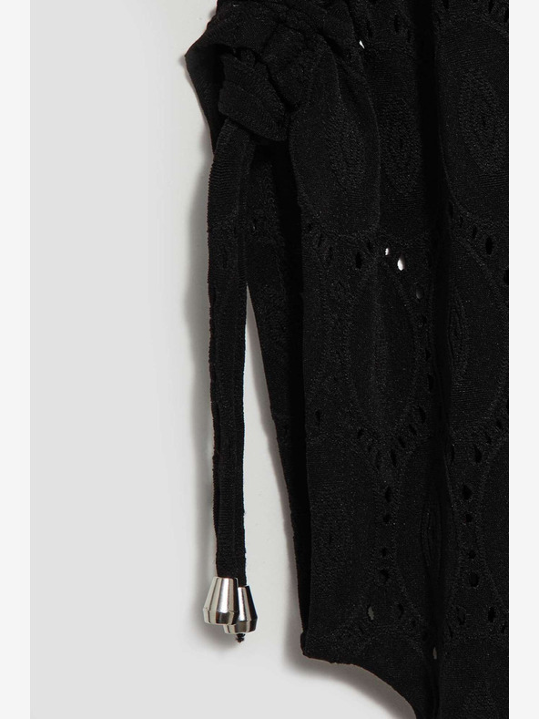 Moodo Černé dámské ažurové tričko Moodo