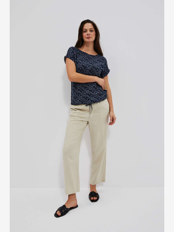 Moodo Tmavě modré vzorované tričko Moodo