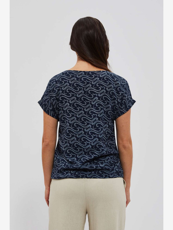 Moodo Tmavě modré vzorované tričko Moodo
