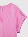 Moodo Růžové tričko s výstřihem do V Moodo