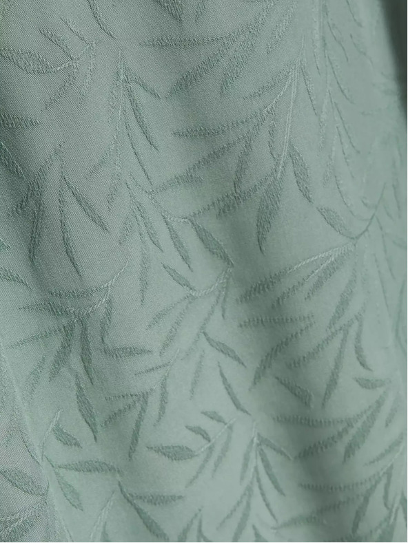 Moodo Zelené tričko s výstřihem do V a nabíranými rukávy Moodo