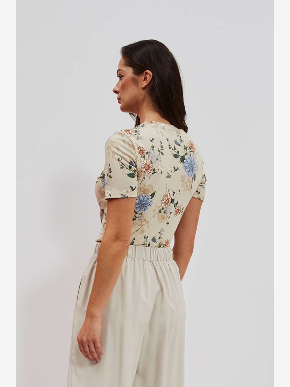 Moodo Béžové tričko s potiskem Moodo