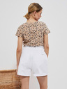 Moodo Béžové dámské vzorované tričko Moodo